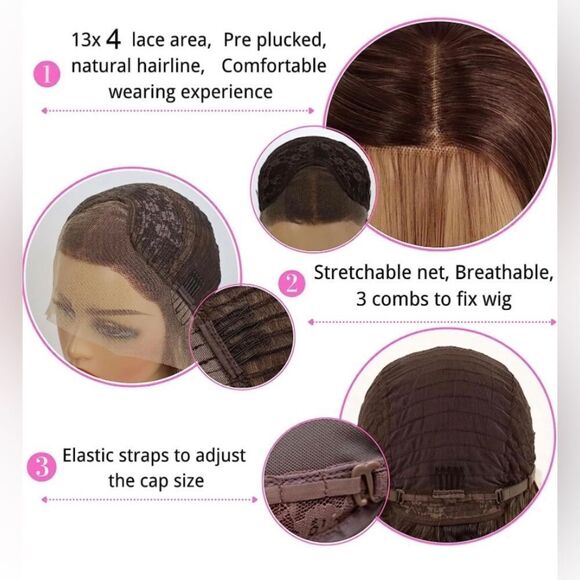 Highlight Ash Blonde Lace Front Wigs - Picture 7 of 8